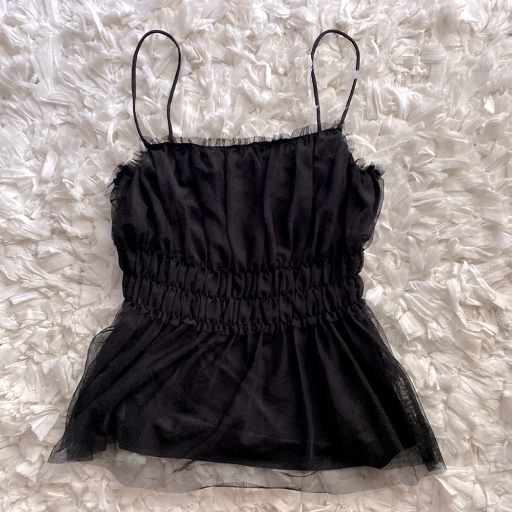 H&M black mesh cami top